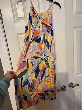 Time and Tru Multicolor Braided-Shoulder Maxi Dress